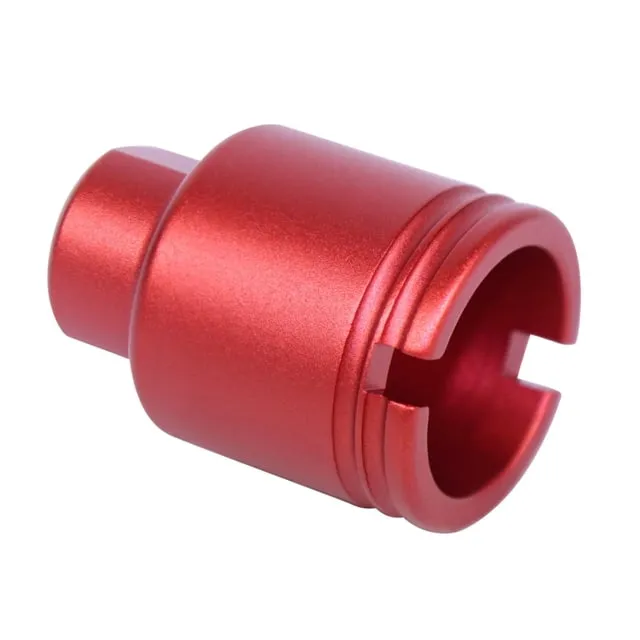 Guntec USA AR-15 Stubby Slim Compact Flash Can 5.56mm 1/2x28 Anodized Red - Muzzle Device for AR-15 - view 1