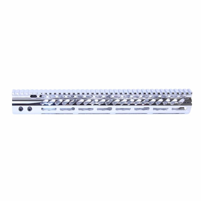 Guntec USA AR-15 Ultra Lightweight Thin M-LOK Free Floating Handguard w/ Monolithic Top Rail 15in Chrome - Handguard for AR-15, vista 1