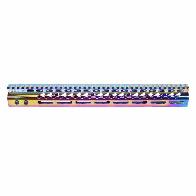 Guntec USA AR-15 Ultra Lightweight Thin M-LOK Free Floating Handguard w/ Monolithic Top Rail 15in Rainbow PVD - Handguard for AR-15 - view 1