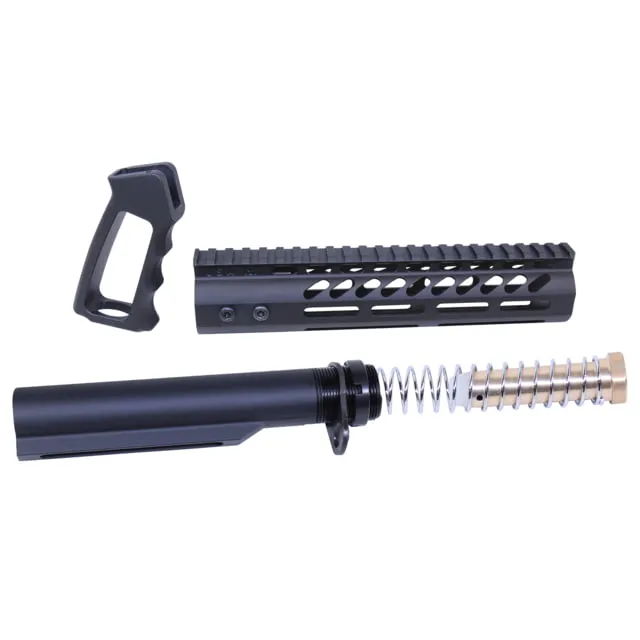 Guntec USA AR-15 Ultra Pistol Furniture Set w/ Milspec Buffer Tube Anodized Black - Buffer Tube Assembly for AR-15 - view 1