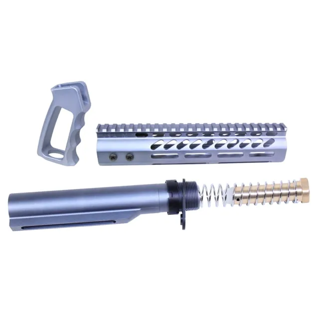 Guntec USA AR-15 Ultra Pistol Furniture Set w/ Milspec Buffer Tube Anodized Grey - Buffer Tube Assembly for AR-15 - view 1