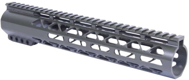 Guntec USA AR-308 12in Air-Lok Series M-LOK Compression Free Floating Handguard w/ Monolithic Top Rail OD Green - Handguard for AR-15, vista 1