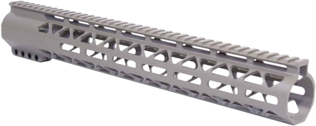 Guntec USA AR-308 15in Air-Lok Series M-LOK Compression Free Floating Handguard w/ Monolithic Top Rail Flat Dark Earth - Handguard for AR-15, vista 1