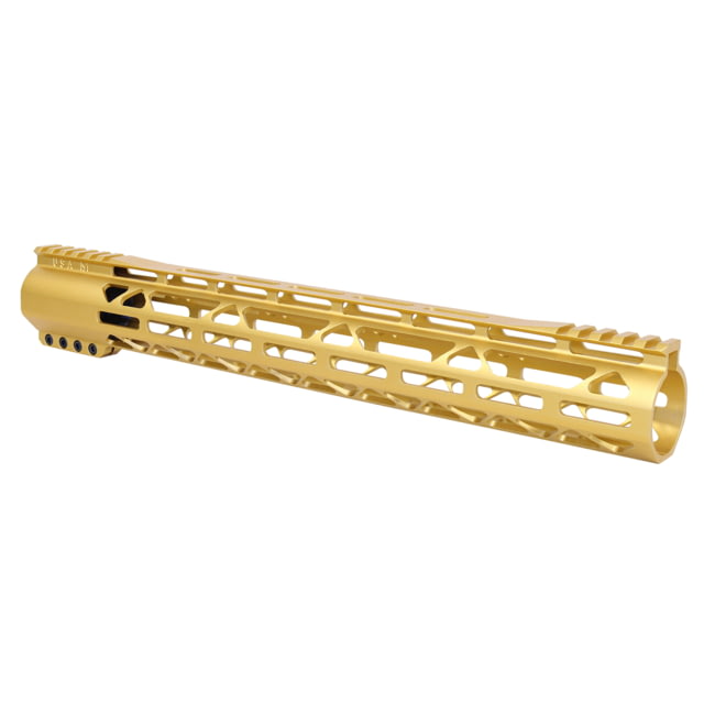 Guntec USA AR-308 15in AIR-LOK Series M-LOK Compression Free Floating Handguard With Monolithic Top Rail Gen 2 Anodized Gold - Handguard for AR-15, vista 1