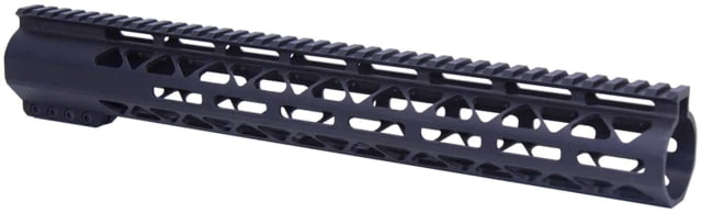 Guntec USA AR-308 15in Air-Lok Series M-LOK Compression Free Floating Handguard w/ Monolithic Top Rail Anodized Black - Handguard for AR-15, vista 1
