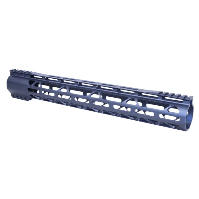 Guntec USA AR-308 15in AIR-LOK Series M-LOK Compression Free Floating Handguard With Monolithic Top Rail Gen 2 Anodized Grey - Handguard for AR-15, vista 1