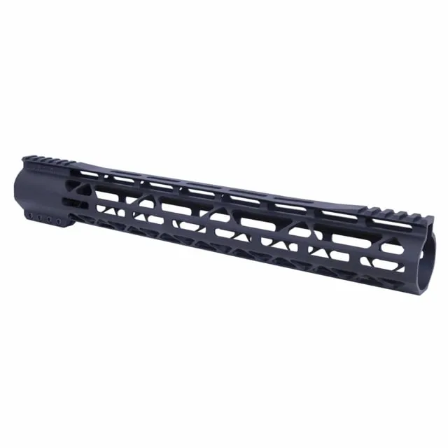 Guntec USA AR-308 Air-Lok Series M-LOK Compression Free Floating Handguard w/ Monolithic Top Rail Gen 2 Anodized Black - Handguard for AR-15, vista 1