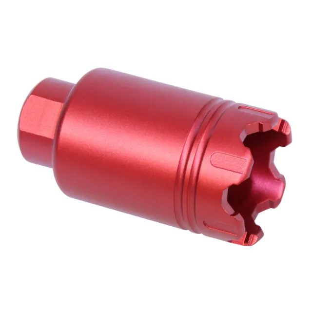 Guntec USA AR .308 Cal Micro Trident Flash Can With Glass Breaker Anodized Red - Muzzle Device for AR-15 - view 1