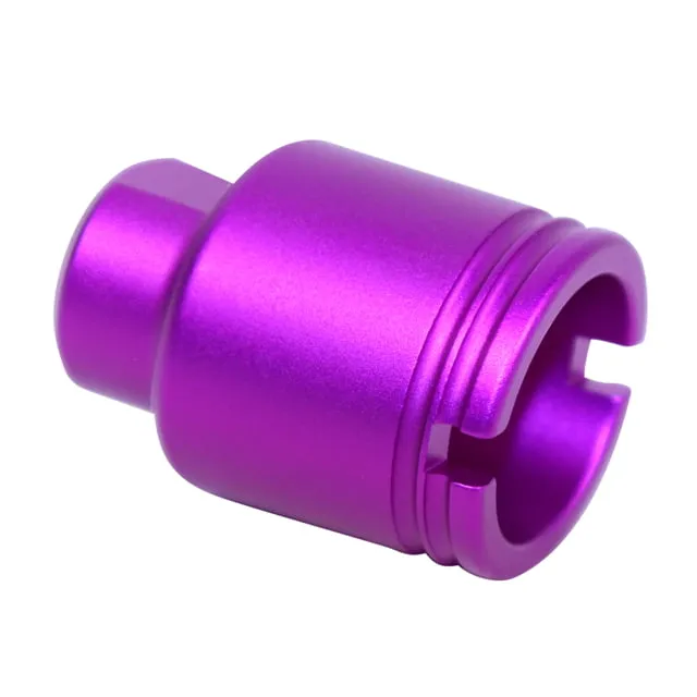 Guntec USA AR .308 Cal Stubby Slim Compact Flash Can Anodized Purple - Muzzle Device for AR-15, vista 1
