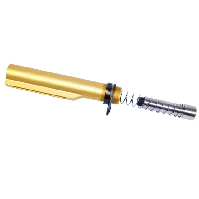 Guntec USA AR 9mm Cal MIL-SPEC Buffer Tube Set Anodized Gold - Buffer Tube Assembly for AR-15, vista 1