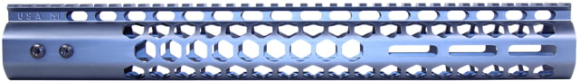Guntec USA Honeycomb M-LOK Free Floating Handguard With Monolithic Top Rail 15in Anodized Grey - Handguard for AR-15, vista 1