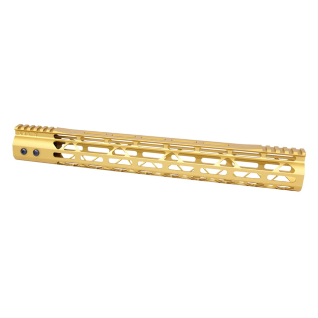 Guntec USA MOD LITE Skeletonized Series M-LOK Free Floating Handguard w/ Monolithic Top Rail 15in Anodized Gold - Handguard for AR-15 - view 1