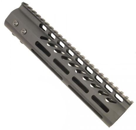Guntec USA Ultra Lightweight Thin M-LOK Free Floating Handguard w/Monolithic Top Rail 9in Black - Handguard for AR-15, vista 1