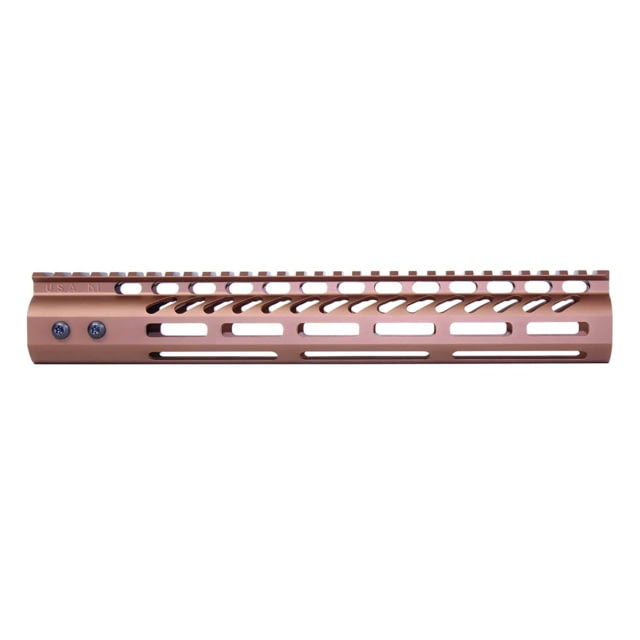 Guntec USA Ultra Lightweight Thin M-LOK System Free Floating Handguard w/Monolithic Top Rail 12in Bronze - Handguard for AR-15, vista 1
