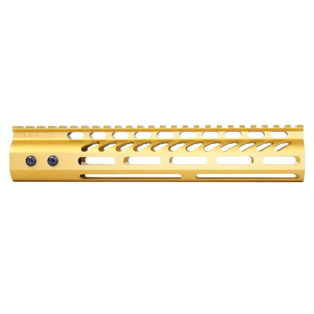 Guntec USA Ultra Lightweight Thin M-LOK System Free Floating Handguard w/Monolithic Top Rail 10in Gold - Handguard for AR-15 - view 1