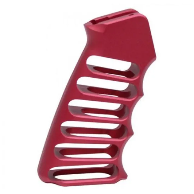 Guntec USA Ultralight Series Skeletonized Aluminum Pistol Grip Red - Pistol Grip for AR-15, vista 1