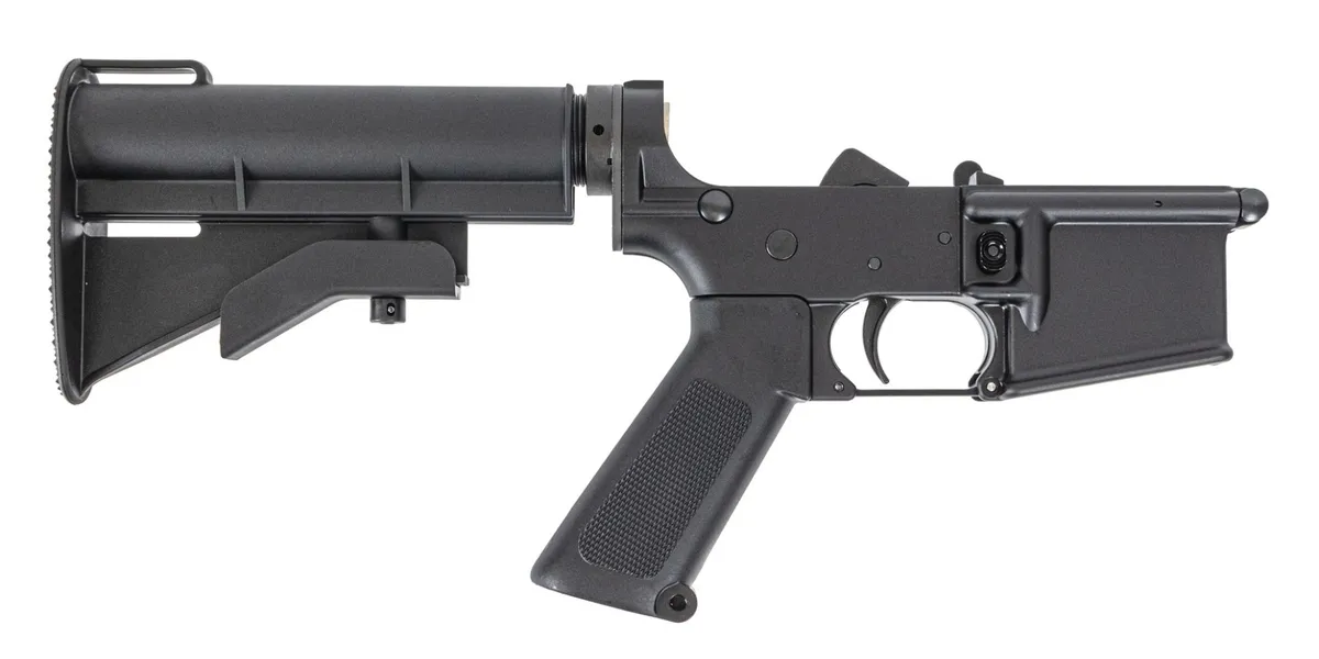 Harrington & Richardson H&R M16A1 Style Complete Lower, Black CAR Stock 2 POS - Lower Receiver for AR-15 - view 1