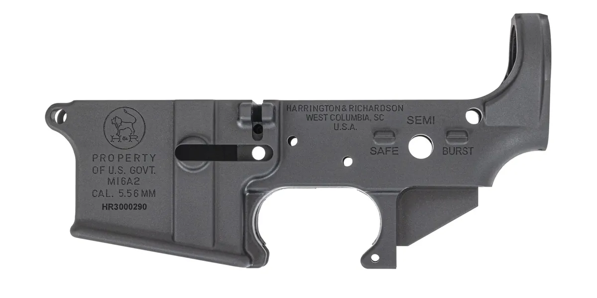 Harrington & Richardson BLEM A2 Stripped Lower Receiver, Gray - Lower Receiver for AR-15 - view 1