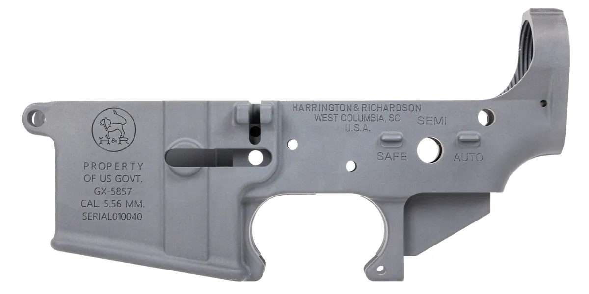 Harrington & Richardson BLEM XM607 Carbine Lower Receiver, Gray - Lower Receiver for AR-15 - view 1