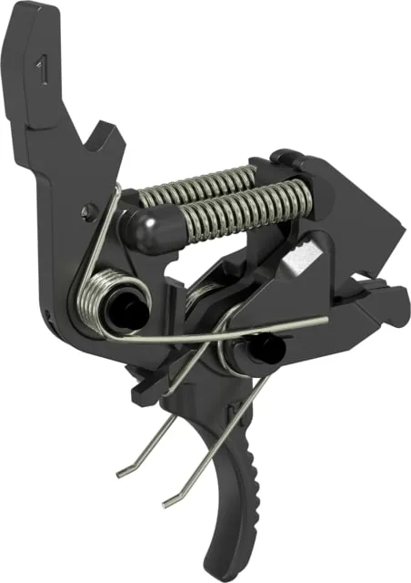 HIPERFIRE Xtreme 2 Stage Mod-1 Trigger Assembly AR-10/15/9/ SIG Sauer MPX 3.5 - 4 lb Pull Curved Heavy Maganese Phosphate Black - Trigger for AR-15, vista 1