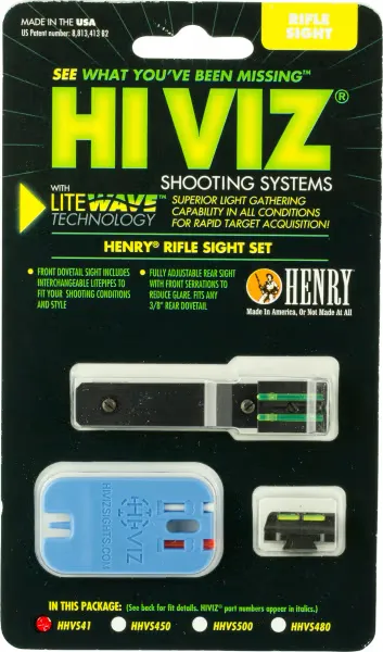 Hiviz Front/Rear 3-Dot Sight Set for Henry H006 and H012CC Rifles - HHVS41 - Iron Sights for AR-15 - view 1