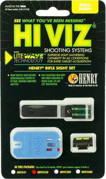 Hiviz Front/Rear Sight Set for Henry H001T and TER Rifles - HHVS450 - Iron Sights for AR-15 - view 1