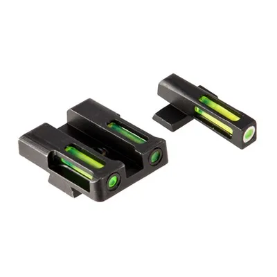 HiViz Litewave H3 Tritium White Ring Front Sight Set W/ Green Litepipes - Springfield Xd/Xds/Xde/Xdm Lightwave H3 Tritium Sight Set - Iron Sights for AR-15 - view 1