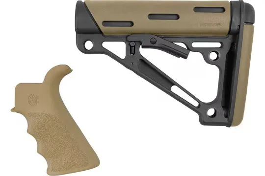 Hogue Ar-15 Fg Bt Grip& Overmold Buttstock Collapsible Comm Fde - Stock & Brace for AR-15 - view 2