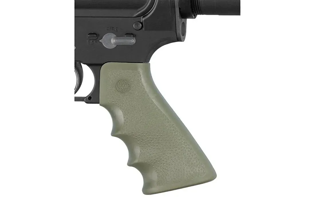 Hogue Ar-15 OverMolded Pistol Grip - Finger Grooves - Olive Drab Green - Pistol Grip for AR-15 - view 1