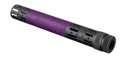 Hogue AR15/M16 EXTND Length Free Float Forend w/ OverMold Gripping area and Accessory Attachments Purple - Handguard for AR-15, vista 1