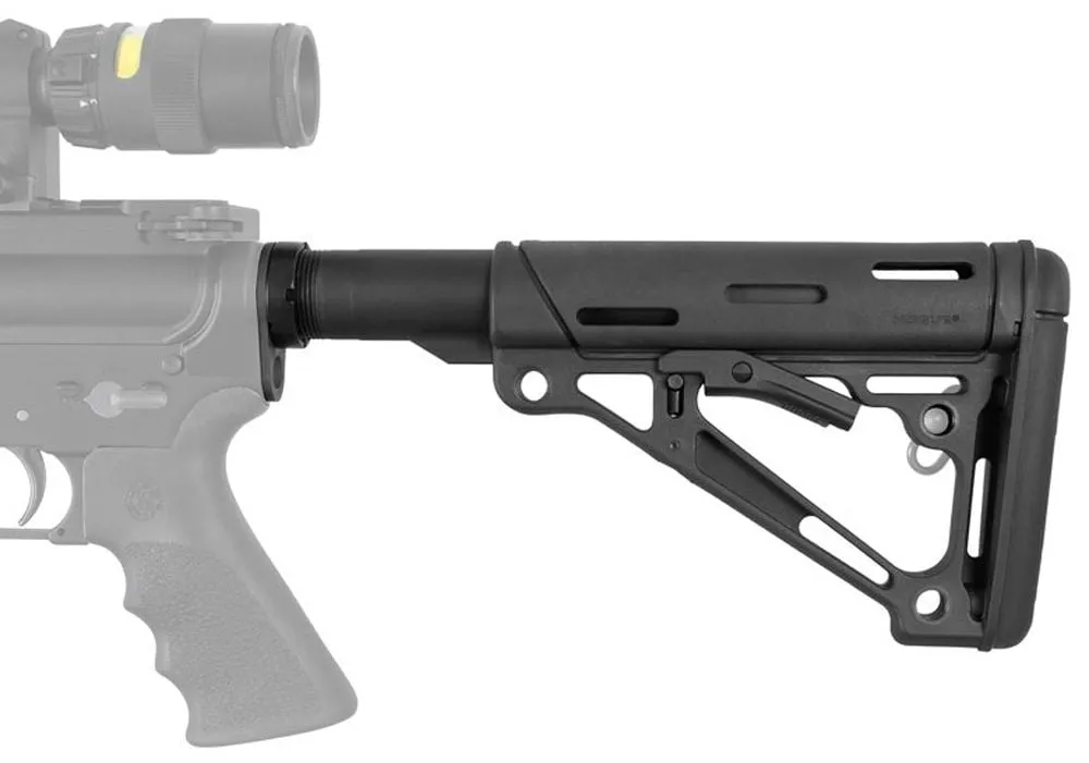 Hogue Mil-Spec OverMolded Collapsible Buttstock - Black - Stock & Brace for AR-15 - view 1