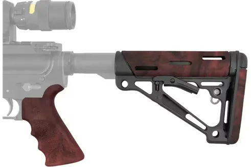 Hogue Overmolded Beavertail Grip and Collapsible Buttstock Kit for AR-15/M16, Red Lava - 15456 - Pistol Grip for AR-15 - view 1