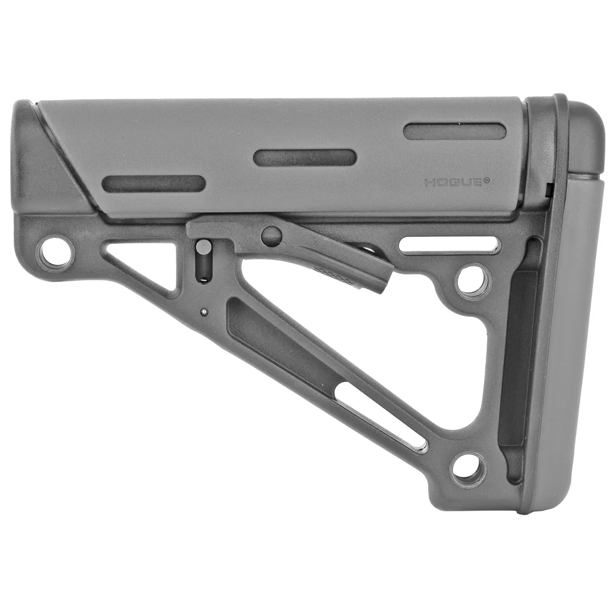 Hogue OverMolded Rifle Stock, Mil-spec Collapsible Stock, AR-15, Gray - Stock & Brace for AR-15, vista 1