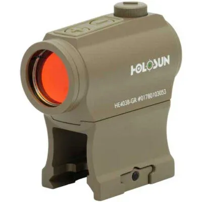 Holosun E403BGRFDE HE403B Flat Dark Earth Anodized 1x 2 MOA Green Dot Reticle Includes Battery/Lens Cloth/Mount/T10 L Key - Optic, vista 1