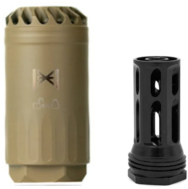 HUXWRX Blastphemy Blast Deflector Kit w/762 Flash Hider FDE 5/8x24 - Muzzle Device for AR-15 - view 1