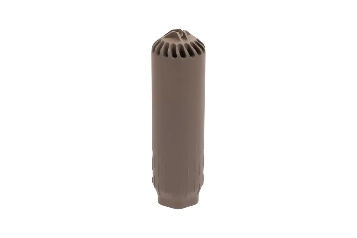 HUXWRX FLOW 556K Suppressor With QD 1/2x28 Flash Hider - FDE - Muzzle Device for AR-15, vista 1