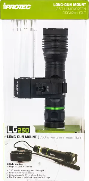 iProtec LG250 Flashlight 4.50" 25/250 lm, Green Filter - 6653 - Light, vista 1