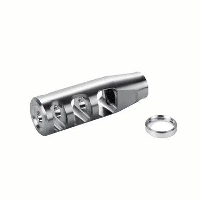 J P Enterprises 3-Port Compensator 22 Caliber - 3-Port Compensator 22 Caliber 1/2-28 Steel Silver - Muzzle Device for AR-15 - view 1