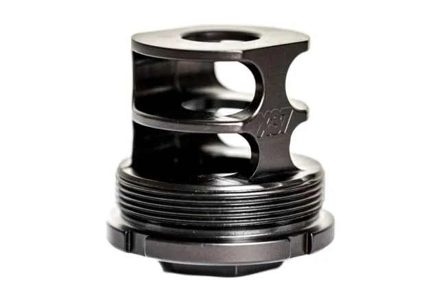 JMac Customs 2C 5/8-24 X37 .45 cal 2-Port Muzzle Brake with Bravo Suppressor Mount Black - Muzzle Device for AR-15 - view 1