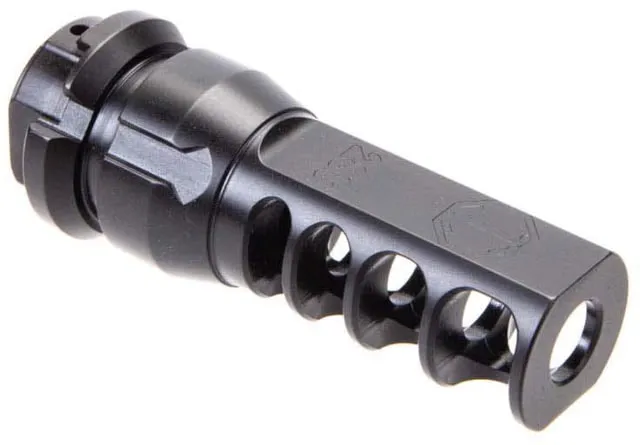 JMac Customs Muzzle Brake w/KeyMount/Facemount Shims Black RRD-4C-1 - Muzzle Device for AR-15, vista 1