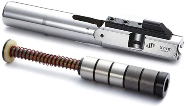 JP Enterprises EnhancedBolt Bolt Carrier Group BCG 9mm Polished SS Finish Standard Stroke Enhanced SCS System JPSCS2-9-5H2 - 2 Tungsten/ 3 Steel - Bolt Carrier Group for AR-15 - view 1