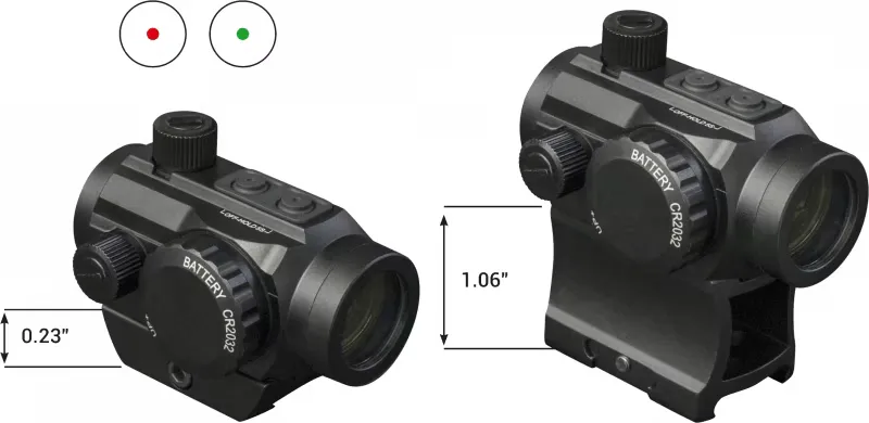Konus Nuclear Red Dot, Red Dot, 1X22mm, 3MOA Red/Green Dot, Matte Black Finish, Includes Lens Cover - Optic, vista 2