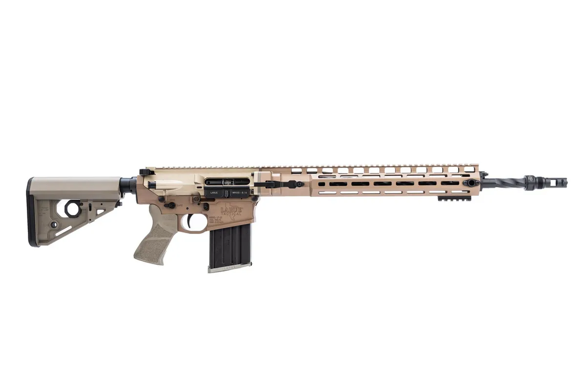 LaRue Tactical MRGG-S 6.5 Creedmoor AR-10 Rifle - 20" - FDE - null, vista 1
