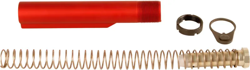 LBE Unlimited AR-15 Mil-Spec Buffer Tube Kit, Red - MILBUFKT-RED - Buffer Tube Assembly for AR-15 - view 1