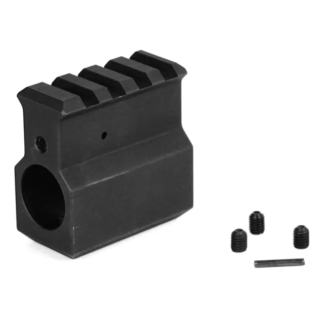 LBE Unlimited LBE .750 GAS BLOCK W/RAIL BLK - Gas Block for AR-15, vista 1