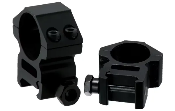 Leapers UTG 1" Medium Aluminum 2-Piece Medium-Profile Picatinny/Weaver Ring, Black - RGWM-25M4 - Optic Mount - view 1