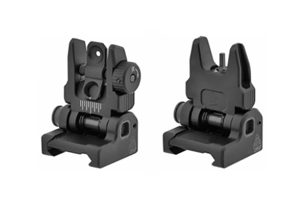 Leapers UTG ACCU-SYNC Spring-Loaded AR15 Flip-up Sight Set - Iron Sights for AR-15, vista 1