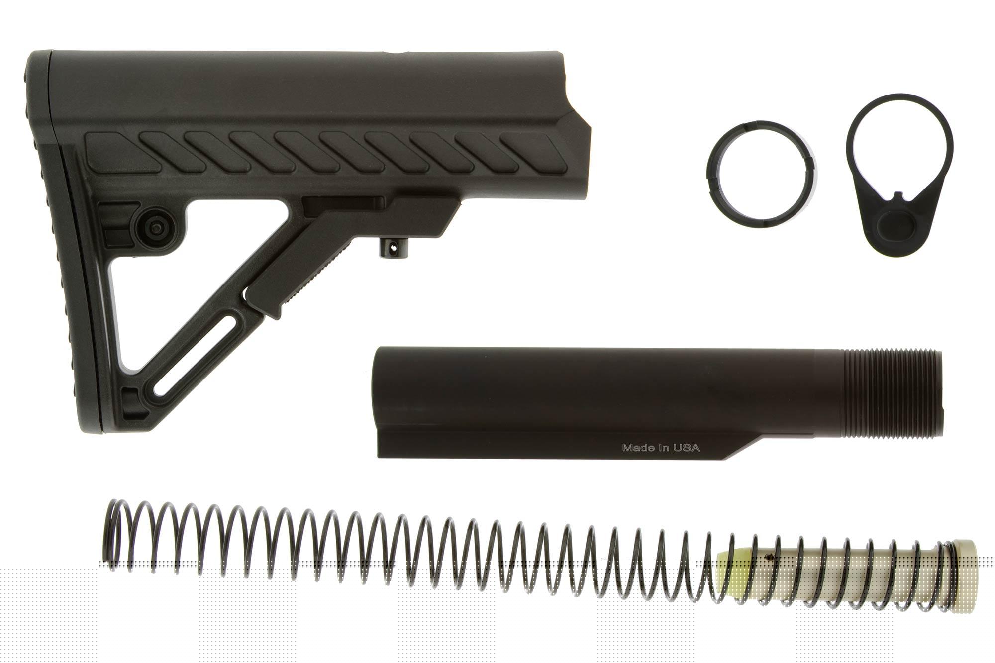 Leapers UTG Model 4 Combat Ops S2 Stock Kit 6-Position Mil-Spec Stock Assembly, Black - RBUS2BM - Stock & Brace for AR-15 - view 1