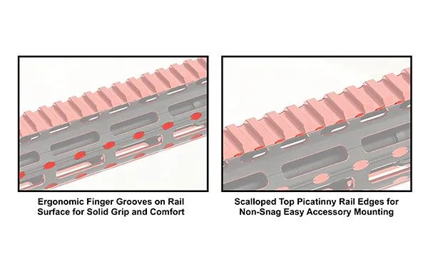 Leapers UTG PRO M-Lok Super Slim AR-15 Free Floating 15" Rail, Black/Red 2-Tone - MTU019SSMR2 - Handguard for AR-15 - view 5