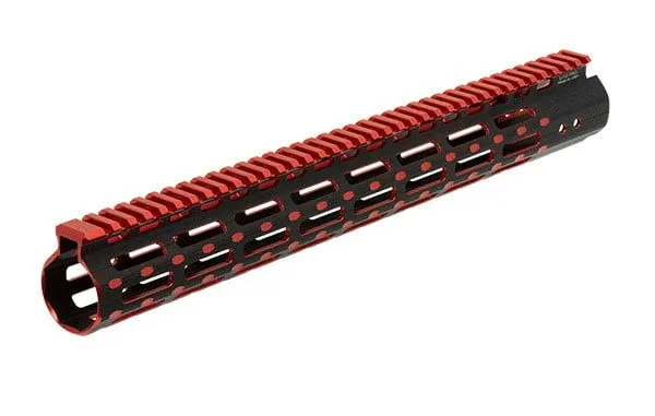 Leapers UTG PRO M-Lok Super Slim AR-15 Free Floating 15" Rail, Black/Red 2-Tone - MTU019SSMR2 - Handguard for AR-15 - view 1